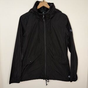 Mountain Hardwear Black Raincoat Women Size Large Outdoor Hiking Black Gorpcore